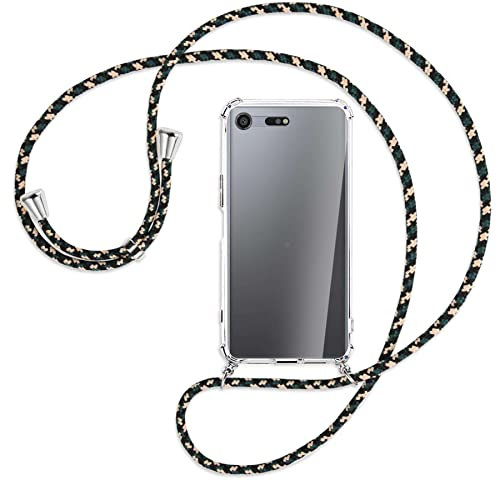 mtb more energy® Handykette kompatibel mit Sony Xperia XZ Premium (G8141, G8142 / 5.5'') - Camouflage - Smartphone Hülle zum Umhängen - Anti Shock Strong TPU Case