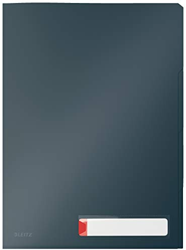 Leitz A4 Privacy Sichthülle mit 3 Fächern und Taben, Ideal für 40 Blatt, Kunststoff, Samtgrau, Cosy-Serie, 47160089