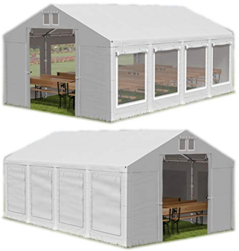 Das Company Partyzelt 5x8m Lagerzelt Universalzelt Moskitonetz wasserdicht weiß Zelt 560g/m² PVC Plane Hochwertigeszelt Gartenzelt Summer ISDM - Faltpavillon, Gartenpavillon, Pavillon - Gartenhaus