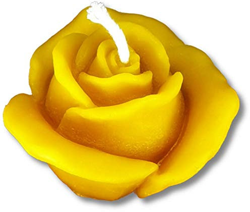 Bienenwachskerze Rose mittel | 4,1 x Ø 7,2 cm | direkt vom Imker aus dem Bayerischen Wald | handgemacht | Wachskerze aus 100% Bienenwachs | Bayerwaldimker | Kerze
