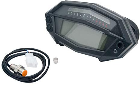 Riloer Universal-Motorrad-Kilometerzähler mit digitaler LCD-Hintergrundbeleuchtung für Z1000, Tachometer, Drehzahlmesser