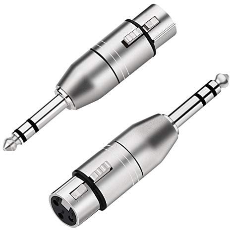 Tisino Adaptador XLR hembra a TRS de 6,35 mm, equilibrado XLR hembra a jack 6,3 – 2 unidades