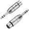 Tisino Adaptador XLR hembra a TRS de 6,35 mm, equilibrado XLR hembra a jack 6,3 – 2 unidades