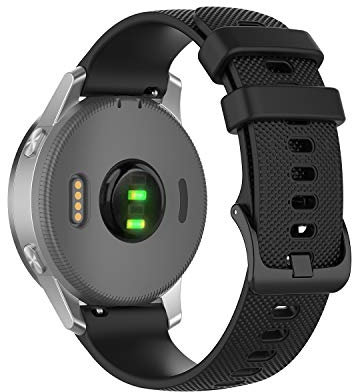Chofit Armband kompatibel mit Garmin Venu 2S, weiches Silikon-Sport-Armbänder Armband 18 mm Ersatz-Körnung für Venu 2S 40mm/Forerunner 255S/255S Music 41mm (schwarz)
