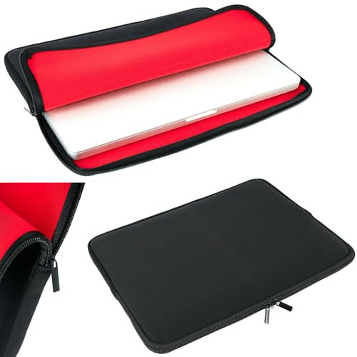 ZENO Laptop Sleeve Case Protective Soft Padded Zipper Cover Carrying Computer Bag Compatible for Notebook Chromebook MacBook Pro MacBook Air (Black) (15.6)