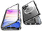 Jonwelsy Hülle für iPhone 11, 360 Grad Beidseitig Schutz Kompatibel mit Magsafe Magnetische Adsorption Metallrahmen Case Vorne Glas Hinten Frosted PC Cover Handyhülle für iPhone 11 6,1 (Schwarz)