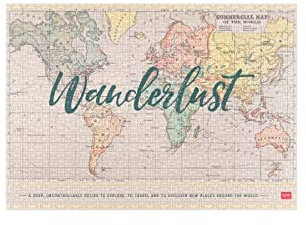 Legami-Puzzle mit 1000 Teilen, mit Anleitungsposter und Stoffumschlag, Brettspiel, in plastifizierter Pappe und Stoff, Travel Thema, 68 x 48 cm
