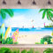 Beach Party Hintergrund Hawaii Deko Beach Surfing Backdrop Aloha Party Decoration Tropical Seaside Palm Trees Fotografie Hintergrund für Hochzeit Geburtstag 6×3.6ft