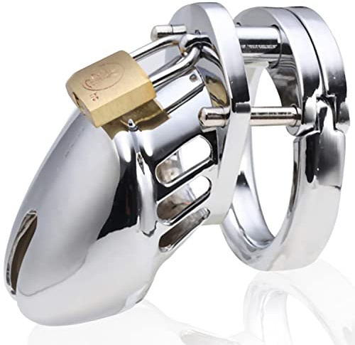 Peniskäfig 7cm ⌀3,5cm 220g aus Stahl für Männer Keuschheitskäfig aus Metall mit Schloss Chastity Cage Herren Klein Extrem Diskret Cockcage Male Belt bdsm erotik Peniszaumzeug cockring FOPS N25-1