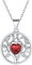 Supcare Baum des Lebens Anhänger Halskette Damen Silber 925 Lebensbaum Kettenanhänger mit Geburtsstein Silberkette Synthetic Garnet Necklace Halsband Fashion Modeschmuck für Weihnacht