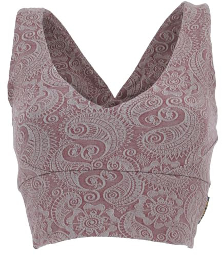 GURU SHOP Bauchfreies Top, Bra Top, Yoga Top aus Bio-Baumwolle - Braun, Damen, Size:S