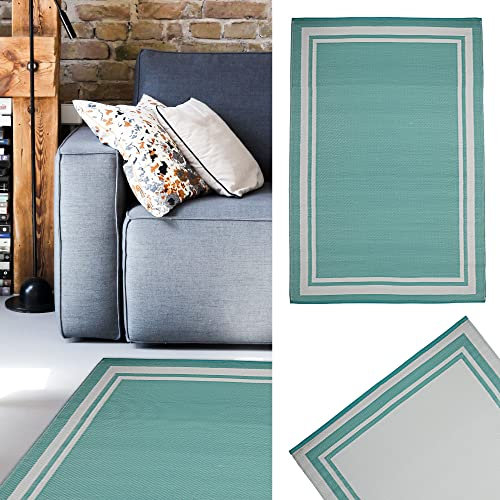 Tapis d'extérieur 120 x 180 cm - En plastique vert - Tapis réversible - Tapis de sol pour l'extérieur (1 tapis 120 x 180 cm vert)