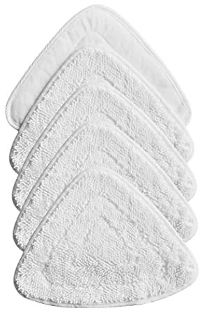 LUTAKU 5 Pack Steam Mop Pads,Vileda Steam Mop Head Replacement, Vileda Steam Mop Replacement Pads,Triangle Microfiber Cleaning Cloth (White)