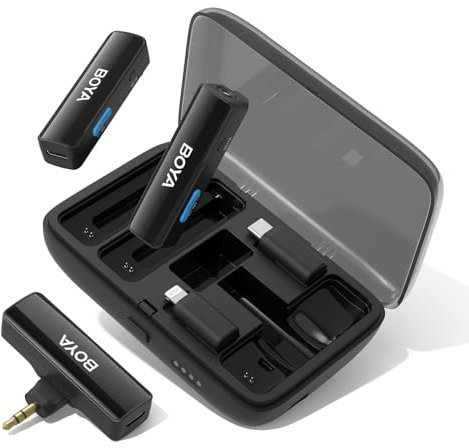 BOYA Juego de micrófono inalámbrico Boyalink Inc 2 Mic, Charger All Type of Plugs (Boyalink)