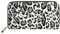 Lsjuee Leder Handytasche Schwarz Weiß Leopard Animal Print Handtasche Damen Casual Geldbörsen