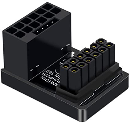 xiwai PCI-E 5.0 Power Modular Adapter 16 Pin (12+4) Stecker auf Buchse nach unten abgewinkelt 360 Grad 12VHPWR für Grafikkarte 4080 5090TI