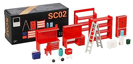 DAGIJIRD Garage Diorama Tool Garage Parcheggio Modello Display Strumenti Diorami Set per 1/64 Modello Scena Decorazione