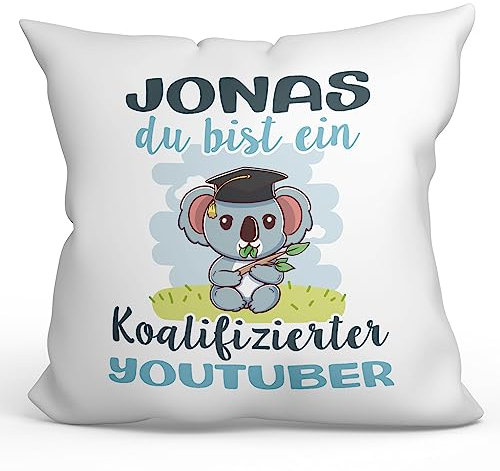 Mugffins Personalisierte Kissen mit Füllung mit Spruch für YOUTUBERIN Mann - Auf Deutsch - Koalifizierte Personalisierte - 40 x 40 cm - Individuell Anpassbar Geschenk fue Mitarbeiter