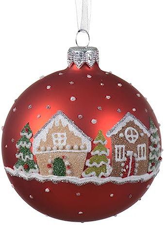 Magie di Natale Christbaumkugeln Glas Ø 8 cm (rot matt, 6)