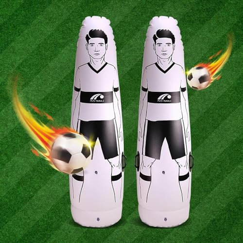 DONGZQAN 2 Stück Freistoß Dummies Fußball, 1,75m Fußballtraining Dummy, Freistoß Dummies, Football Training Equipment Torwart-Tumbler-Fußball, Aufblasbare Fußball-Trainingspuppe