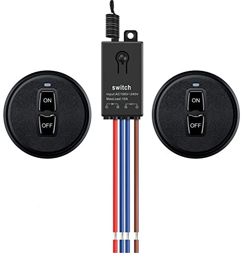 Meskliu Mini Relais,Funkschalter mit Fernbedienung,AC 220V/230V/240V 10A Funk Relais Wandschalter mit 328ft Long Range für Haushaltsgeräte, Deckenleuchten,Wasserpumpe,Elektrogeräte.