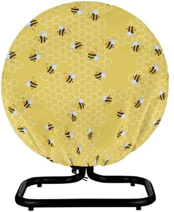 SCRAWLGOD 18-20 inch Industrial Fan Cover Waterproof Outdoor Fan Covers Drawstring Dust Cover for Floor Fans, Drum Fans, Wall Mount Fans, Cute Honey Bee Print