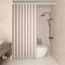 SK Studio Tenda Doccia 120x200cm, Tenda per Doccia Lino Lavabile, Tende Doccia Asciugatura Rapida con 12 Ganci, Tenda Vasca da Bagno per Casa Hotel, Beige