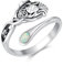 Scottish Thistle Ring 925 Sterling Silver Scottish Thistle Spoon Ring Adjustable Thumb Ring with Open Opal Scottish Thistle Jewelry Gift for Women Men