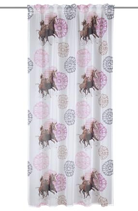 Clever-Kauf-24 Schlaufenschal | Pferd mit Fohlen groß | BxH 135x245cm | Vorhang mit verdeckten Schlaufen |