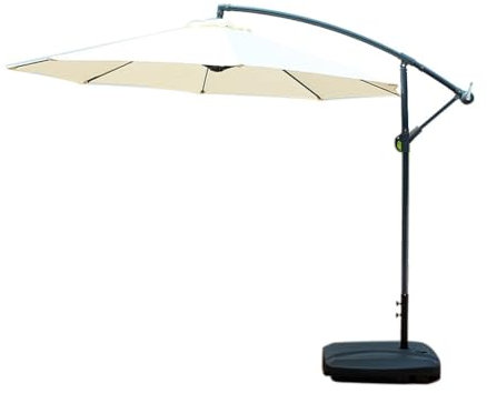 Ampelschirm for Aufhängen im Freien, Sonnenschirm for den Außenbereich, UV- und wasserdichter Schirmbezug, winddichter Schirm for Terrasse, Garten, Rasen, Strand, Pool, Deck(Beige Umbrella without bas