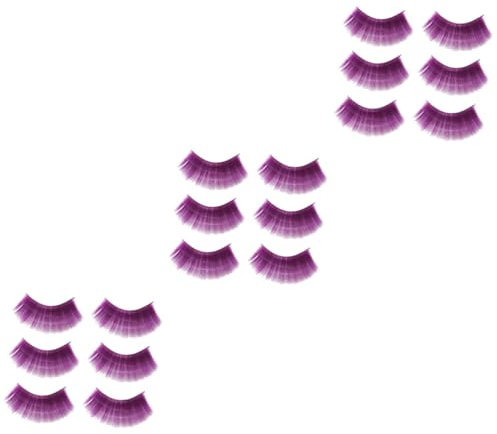 Didiseaon 9 Paia ciglia finte halloween ciglia da festa ciglia finte viola ciglia finte drammatiche mascara allungante bellissime ciglia di Halloween ciglia trucco halloween Viola,porpora