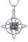 Shusukue Hexen Knoten Halskette Sterling Silber Hexen Knoten Anhänger Halskette Rose Celtic Knot Hexe Knoten Amulett Schmuck Geschenke für Frauen