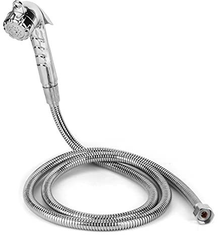 Kit de Tuyau de Pomme de Douche en Acier Inoxydable pour Camping-car, Alimentation en Eau Extérieure avec Tuyau de 1,5 M pour Camping-cars, Camping-cars, Yachts, Taille Compacte,