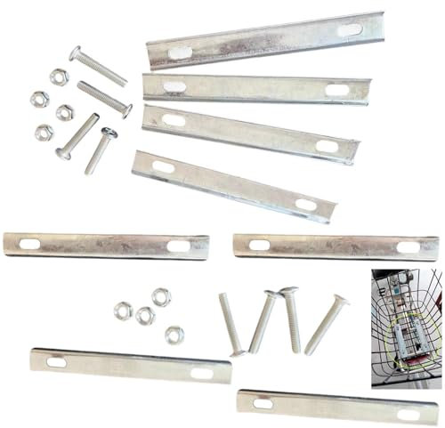 YehVeh 2 Set Rear Bike Basket Mounting Bracket Holder with Mount Screws Nuts Long Bolts Iron Fixing Plate Kits for Bicycle Cargo Rack Wire Baskets Installation Replacement Repair