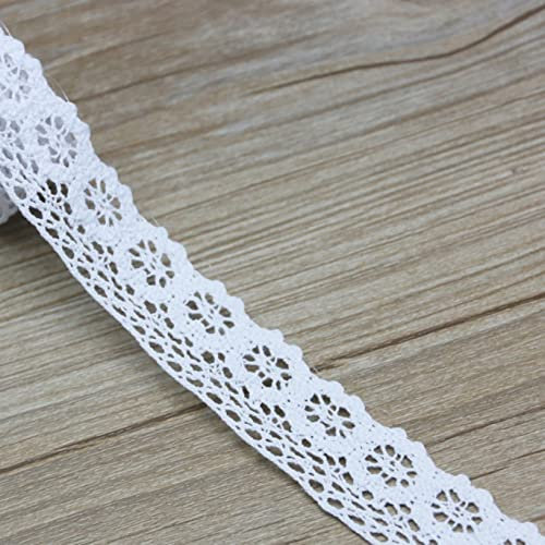 CHFYIJYHM 5,47 Yards/Rolle weiße Baumwolle bestickt Spitze Netz Stoff Besatz DIY Nähen Kleidung handgefertigt Handwerk Band Materialien Spitze (Stil 30,5 cm, 2,9 cm)