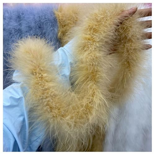 GreatRise 2m Flauschige Truthahnfedern Schal Flauschige Marabu Federboa Einfarbig Federdichten Feder Boa für DIY Craft Sewing Weihnachtsdekoration Karnevals Kostüm Accessoire Khaki Braun 2 Stück