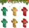 Weihnachtsdeko Holz Kreuz, Weihnachtsbaumschmuck Hängenden Holzkreuz, Christbaumschmuck Set Rot Gelb Grün, Tannenbaumschmuck Wandkreuz Holzanhänger Weihnachten, für Weihnachtsbaum Deko (8 cm)