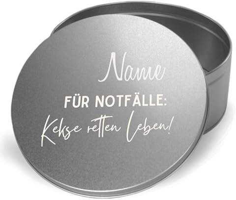 GRAZDesign Blechdose Weihnachten rund aus Metall, für Kekse und Backwaren Für Notfälle - lustige Sprüche
