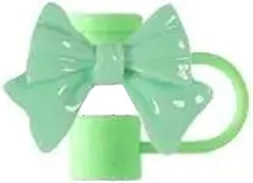 Green Bow Straw Cover for Stanley 40&30 Oz Cup,10mm Silicone Straws Covers Cap for Stanley Cup Accessories, Cute Straws Topper for Tumblers,Straw Cap Stopper for Reusable Straws Tip Lids.