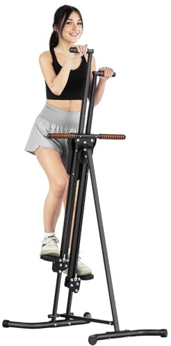 VEVOR Stepper Trainingsgerät vertikale Climber für Training im Heim-Fitnessstudio, kompakter zusammenklappbarer Climber, Ganzkörper-Workout-Climber mit höhenverstellbarer Lenkstange, Pedal
