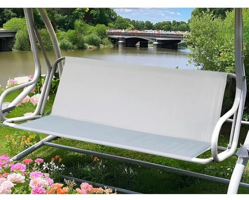 Hollywoodschaukel Sitzbezug Wasserdichtes 600D Oxford-Gewebe,Gartenschaukel Sitzfläche Ersatz,Ersatz-Schaukel Sitzbezug für Hollywoodschaukel (115 * 48 * 48CM,Grau)