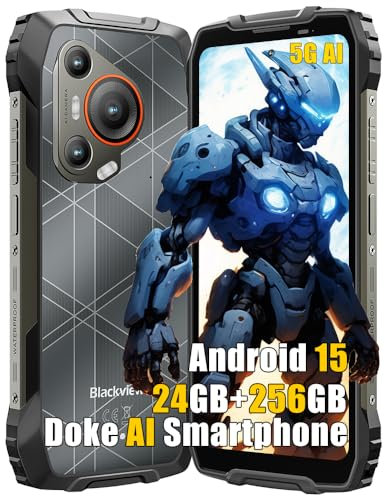 Blackview BL7000 Android 15 Movil Irrompible 5G, 24GB+256GB/2TB AI Teléfono Movil Resistente, 6.78 FHD+, AI Camera 50MP+32MP, 7500mAh, 4G+5G Telefono Antigolpes, NFC, OTG, GPS, 2 Años Garantía, Negro