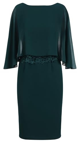 APART Kleid mit Chiffoncape in Lagenoptik mit Spitzenborte,