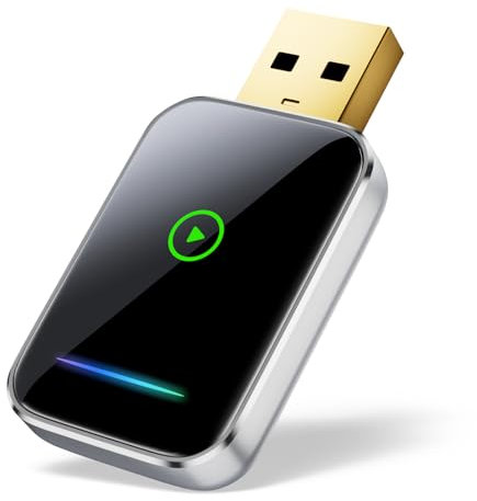 Bunog Kabelloser CarPlay-Adapter für iPhone, Konvertieren Sie kabelgebundenes CarPlay in kabelloses CarPlay, Plug-and-Play, kleine Größe, stabile Leistung, automatische Verbindung, USB und USB-C/Typ-C