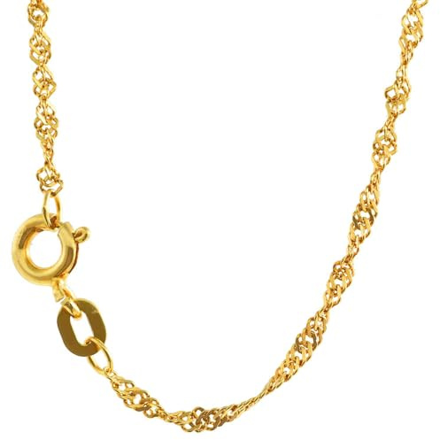 hoplo holzenplotz Goldkette Singapurkette Halskette Breite 1,6 mm 333-8 Karat echt Gold, Kettenlänge:42 cm Damenkette