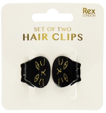 Mini hair claw clips (set of 2) - Black cats