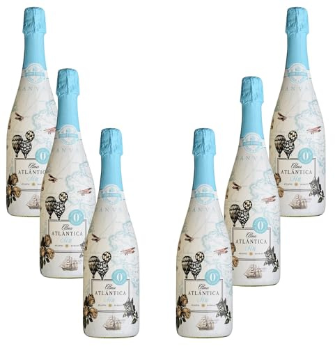 Alma Atlántica - Bebida Espumosa sin alcohol 0,0% | Refrescante y ligera | Sabor cítrico a lima y pomelo | Final salino con burbuja fina | Inspirada en el Atlántico - 6 botellas 75cl