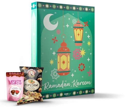 Ramadan Kalender 2026 XXL ohne Alkohol & Gelatine – 30 Tage halal Snacks & Getränke zum Fastenbrechen, über 70€ Warenwert Food & Beverage Geschenkbox für Familien und Freunde