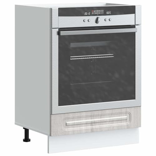Owoxanthellate Kalmar Armoire à cuisinière en bois gris sonoma 60 x 46 x 81,5 cm avec pieds réglables et peu encombrant, pour micro-ondes et four, design moderne pour petite cuisine