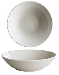 CER-POR Piatti Moderni LUNA Set 6 Piatti Fondi 20 Cm In Porcellana Bianca Eleganti